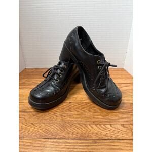 Vintage Y2K Mudd Chunky Platform Oxford Heels Grunge 90's Early 2000's Goth